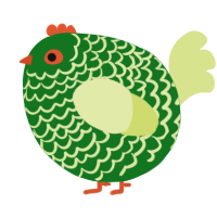 A leaf and lemon chicken with a lace pattern