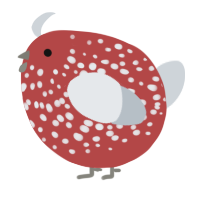 A red and mist chicken with a speckle pattern