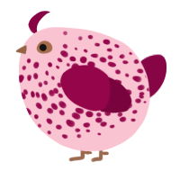 A rose and maroon chicken with a speckle pattern