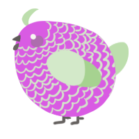A orchid and gluppy chicken with a lace pattern