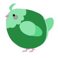 A viridian and spring chicken with a head pattern