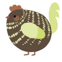 A bark and lemon chicken with a bar pattern