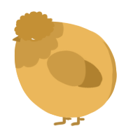A honey and gold chicken with a head pattern