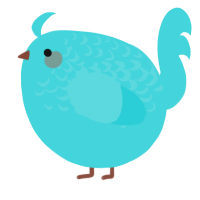 A aqua chicken with a half-lace pattern