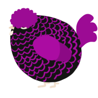 A black and plum chicken with a lace pattern