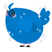 A sapphire chicken with a half-lace pattern