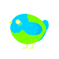 A grass and sky chicken with a head pattern