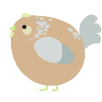 A beige and silver chicken with a neck-speckle pattern