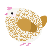A white and gold chicken with a double-lace pattern