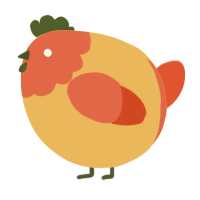 A honey and vermilion chicken with a head pattern