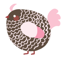 A bark and rose chicken with a lace pattern