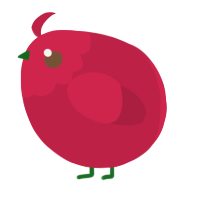 A crimson chicken with a head pattern