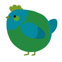 A viridian and sea chicken with a head pattern