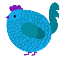 A sky and sea chicken with a lace pattern