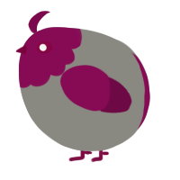 A ash and wine chicken with a head pattern