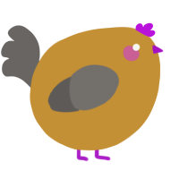 A gold and grey chicken