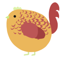 A honey and red chicken with a half-lace pattern