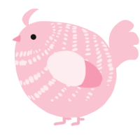 A rose chicken with a bar pattern