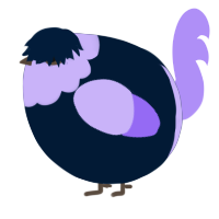 A tumblr and lilac chicken with a head pattern