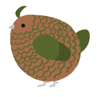 A brown and olive chicken with a lace pattern