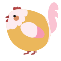 A honey and rose chicken with a head pattern