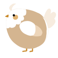 A beige and cream chicken with a head pattern