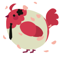 A mist and crimson chicken with a head pattern