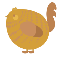 A ochre and brown chicken with a bar pattern
