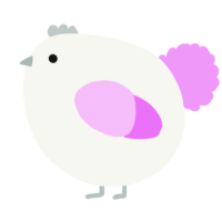 A white and lavender chicken