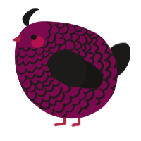 A wine and sable chicken with a lace pattern