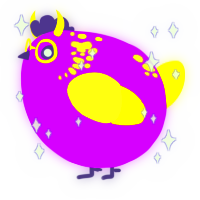 A amethyst and yellow chicken with a neck-speckle pattern
