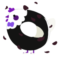 A black and white chicken with a head pattern