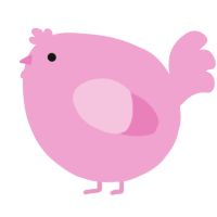 A pink chicken