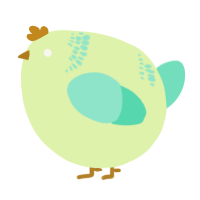 A apple and mint chicken with a neck-band pattern
