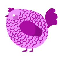 A lavender and plum chicken with a lace pattern