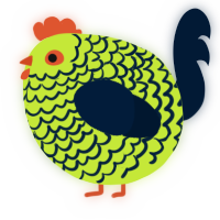 A lime and tumblr chicken with a lace pattern
