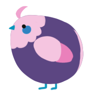 A overcast and pink chicken with a head pattern