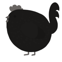 A sable chicken with a speckle pattern