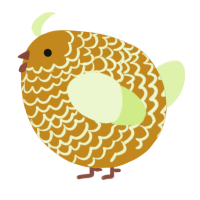 A ochre and apple chicken with a lace pattern