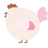 A cream and rose chicken with a lace pattern