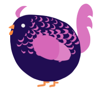 A apple and viridian chicken with a half-lace pattern