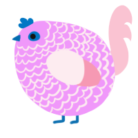 A lavender and rose chicken with a lace pattern