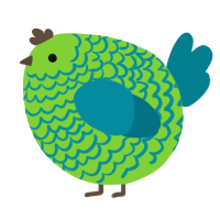A grass and sea chicken with a lace pattern