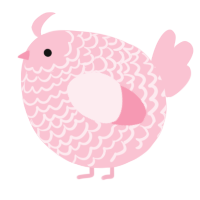 A rose chicken with a lace pattern