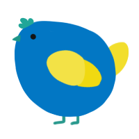 A sapphire and yellow chicken