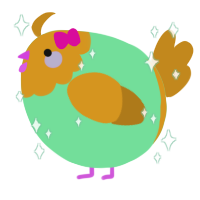 A spring and ochre chicken with a head pattern