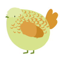A lemon and orange chicken with a half-lace pattern