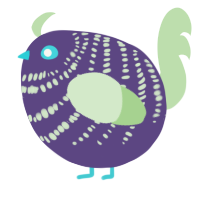 A overcast and gluppy chicken with a bar pattern