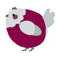 A maroon and silver chicken with a head pattern