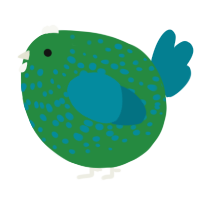 A viridian and sea chicken with a speckle pattern